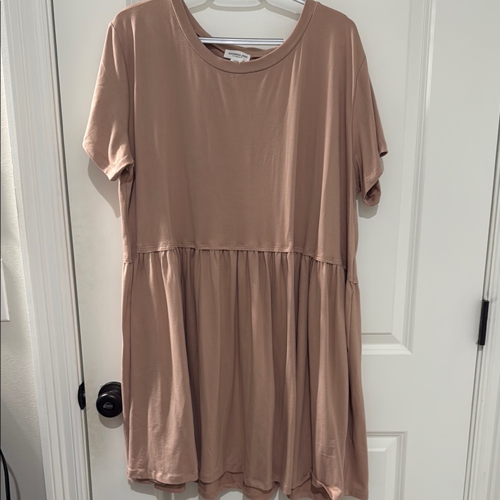 Casual Tan Short Sleeve Dress
